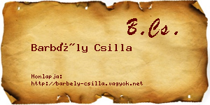 Barbély Csilla névjegykártya
